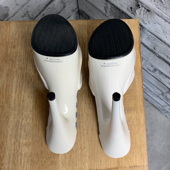 Highest Heel Collection Platform Sandal Faux Patent Leather Anchor Stiletto Pump - Picture 7 of 10